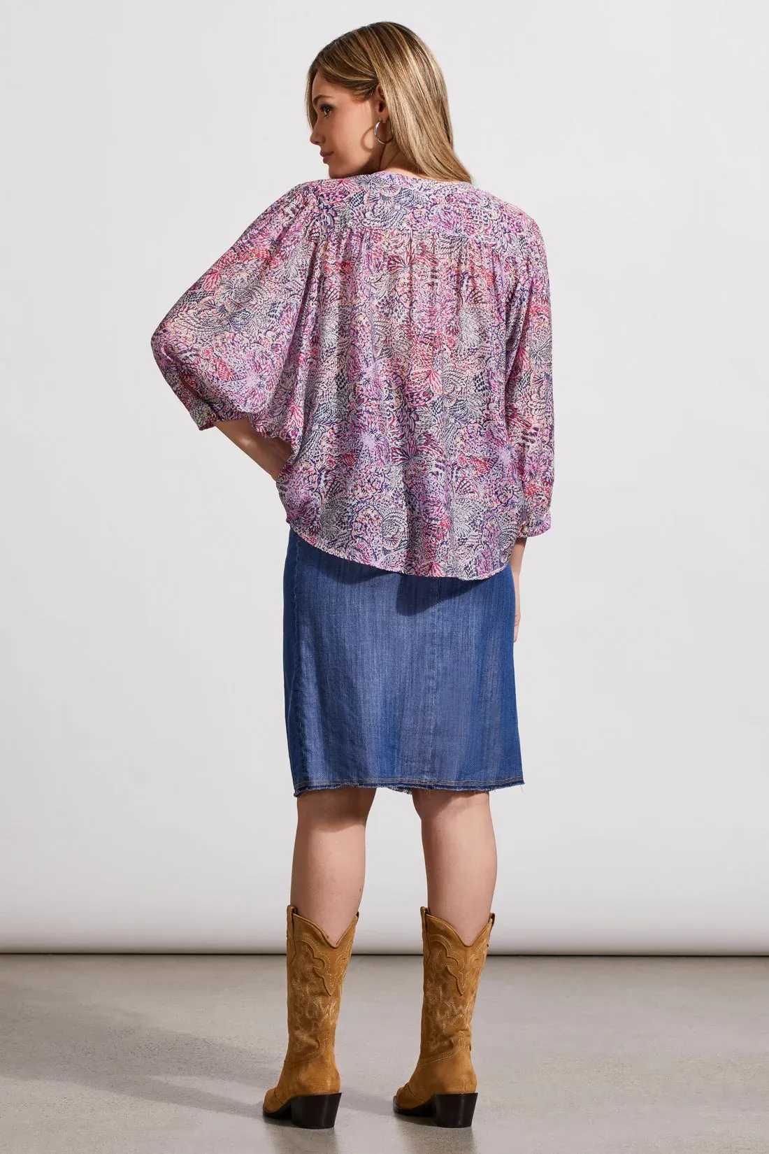 FLOWY DOLMAN SLEEVE BLOUSE