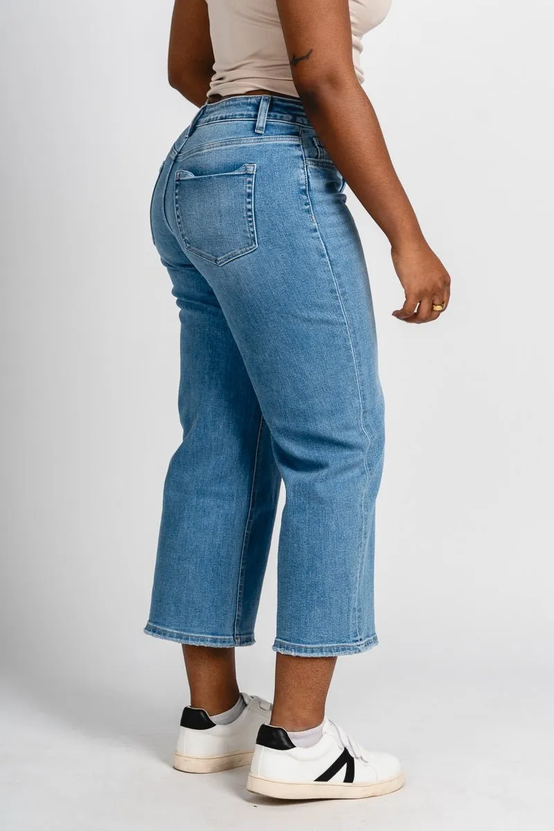 Flying Monkey high rise crop wide leg jeans beckoned
