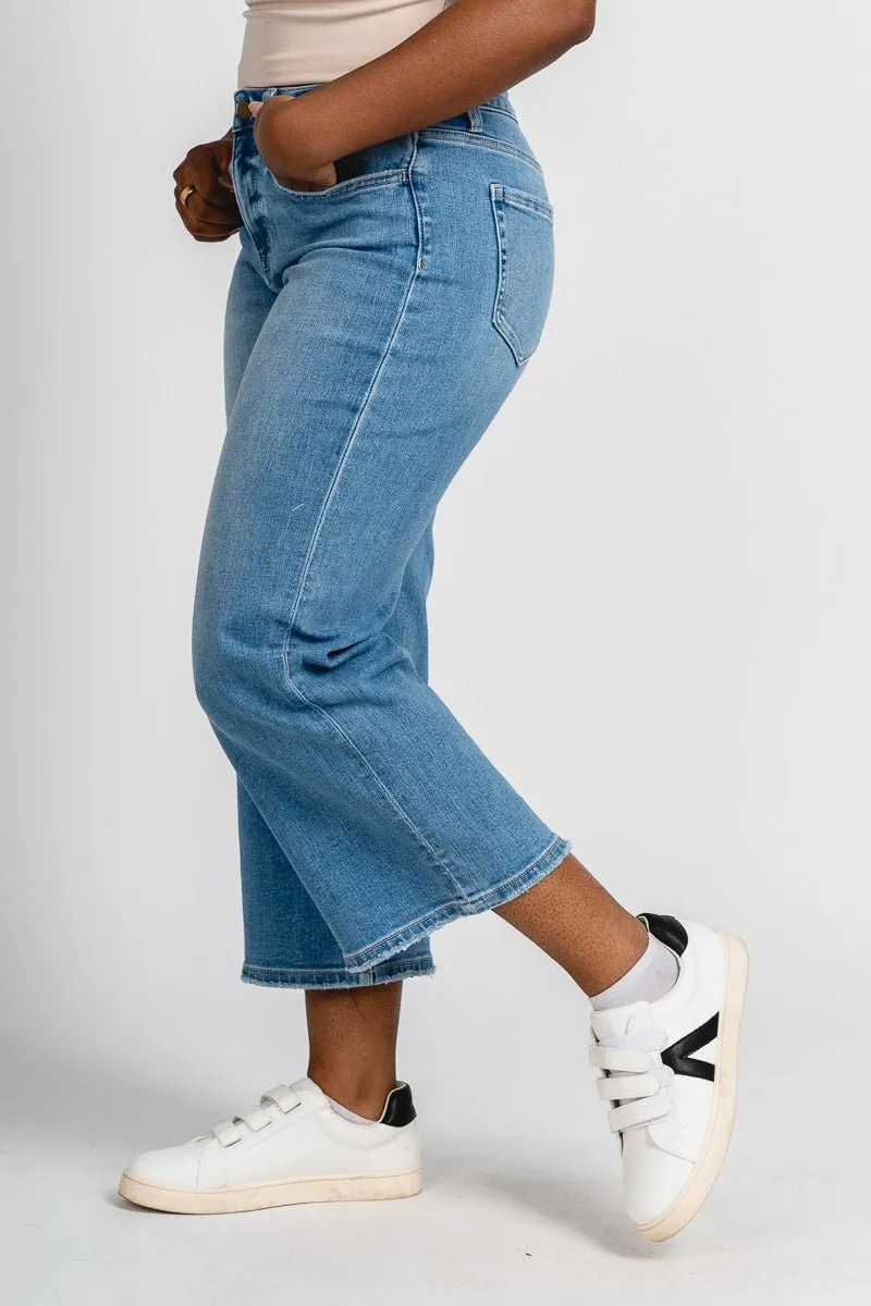 Flying Monkey high rise crop wide leg jeans beckoned