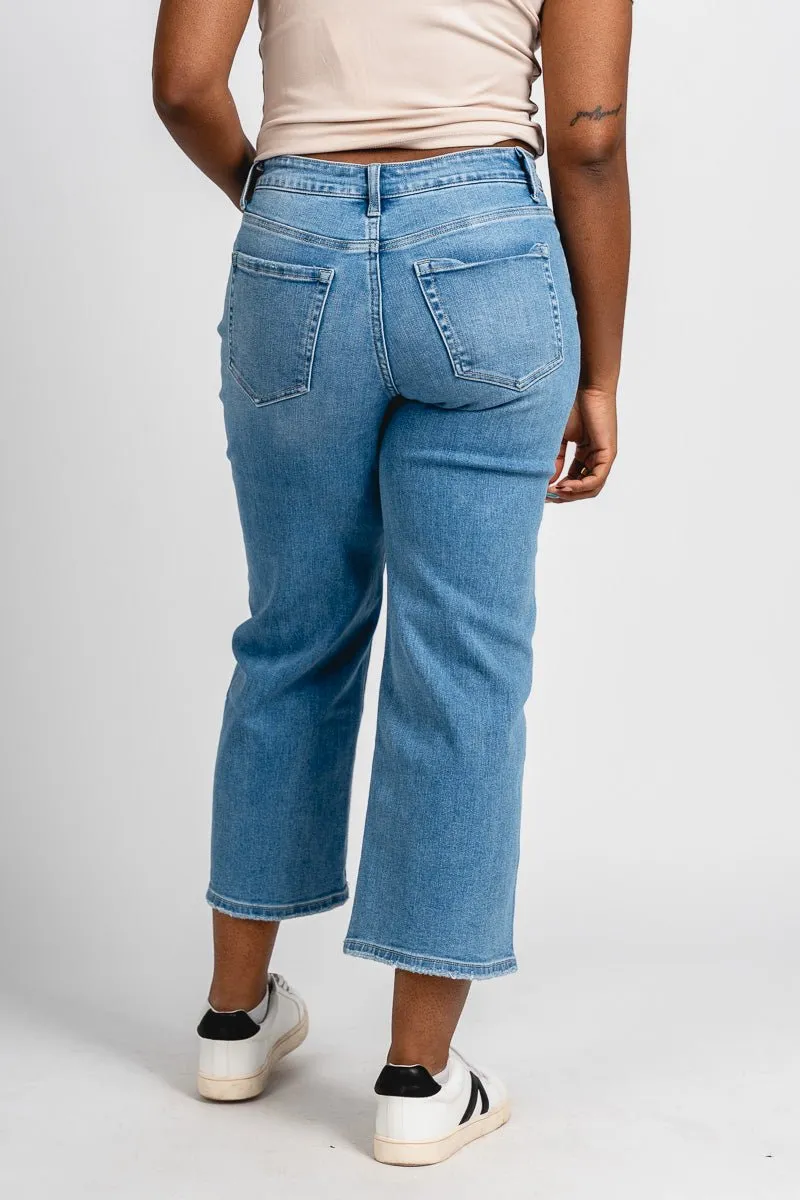 Flying Monkey high rise crop wide leg jeans beckoned