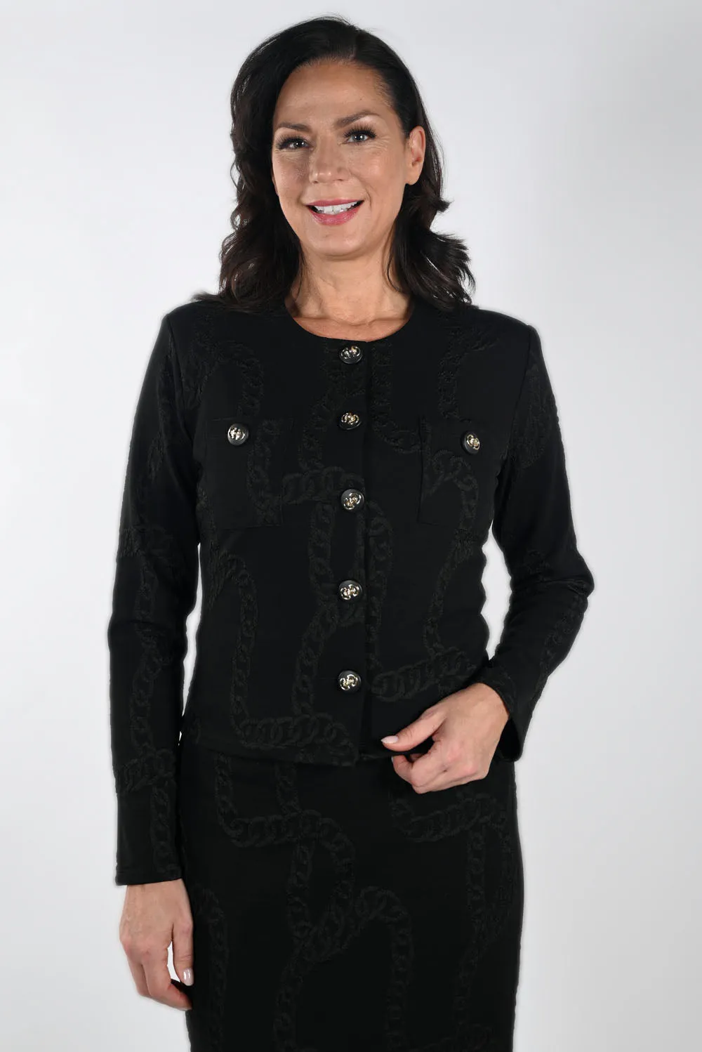 Frank Lyman Black Knit Jacket Style 233363