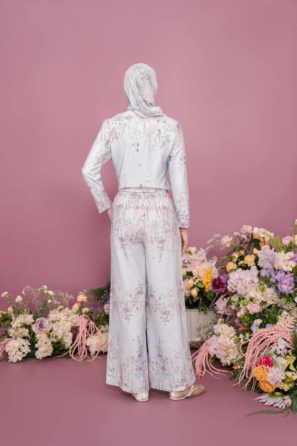 Gardenia Outer & Pants Set Ashy Blue