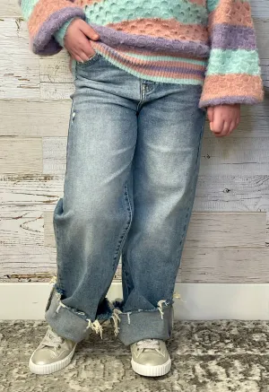 Girls Wide Leg - Light Wash