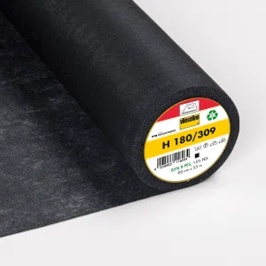 H180 Black Lightweight Fusible Interlining (Per Metre)