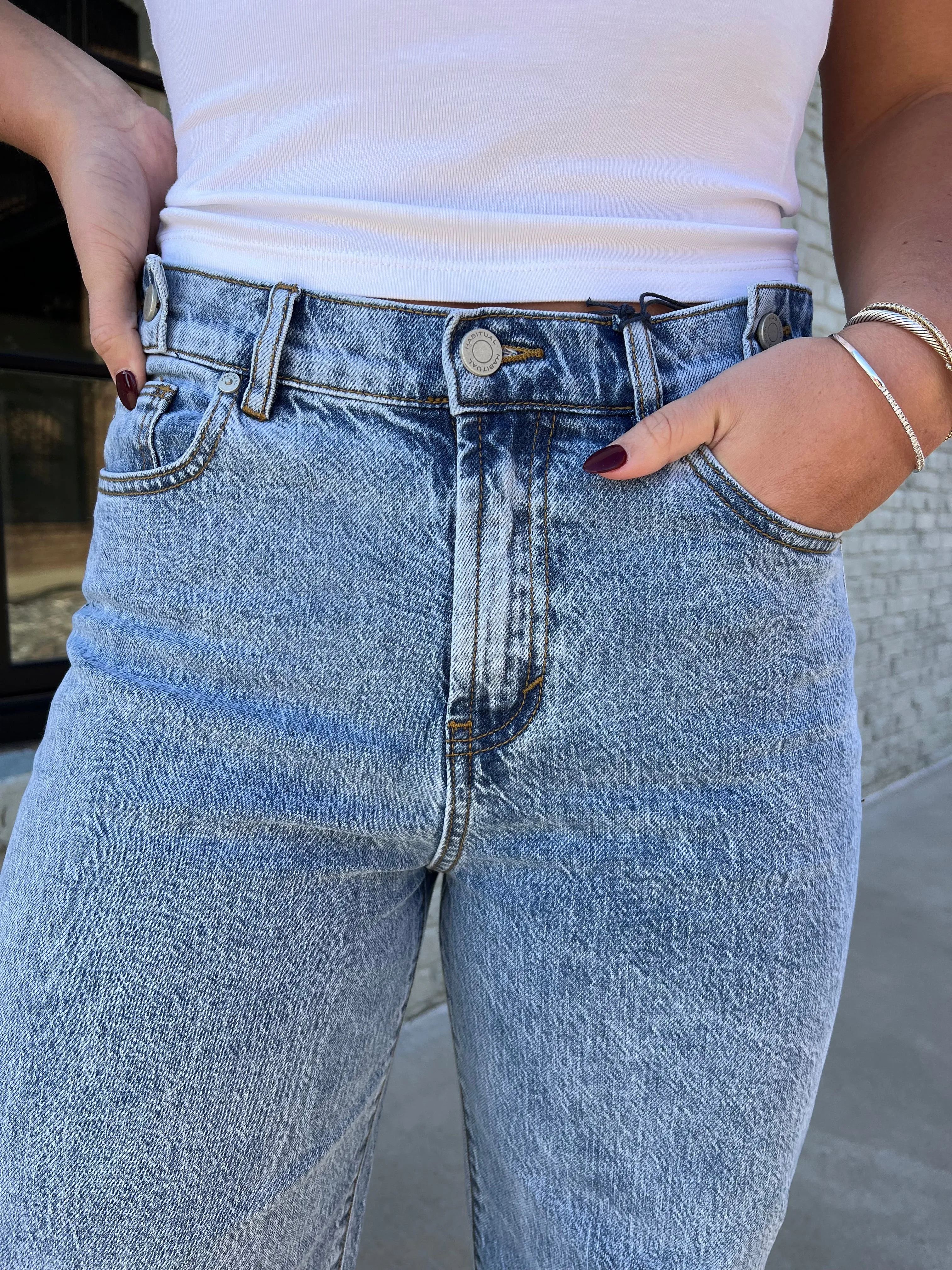 HABITUAL | Contrast Cuff Wide Leg Pacific