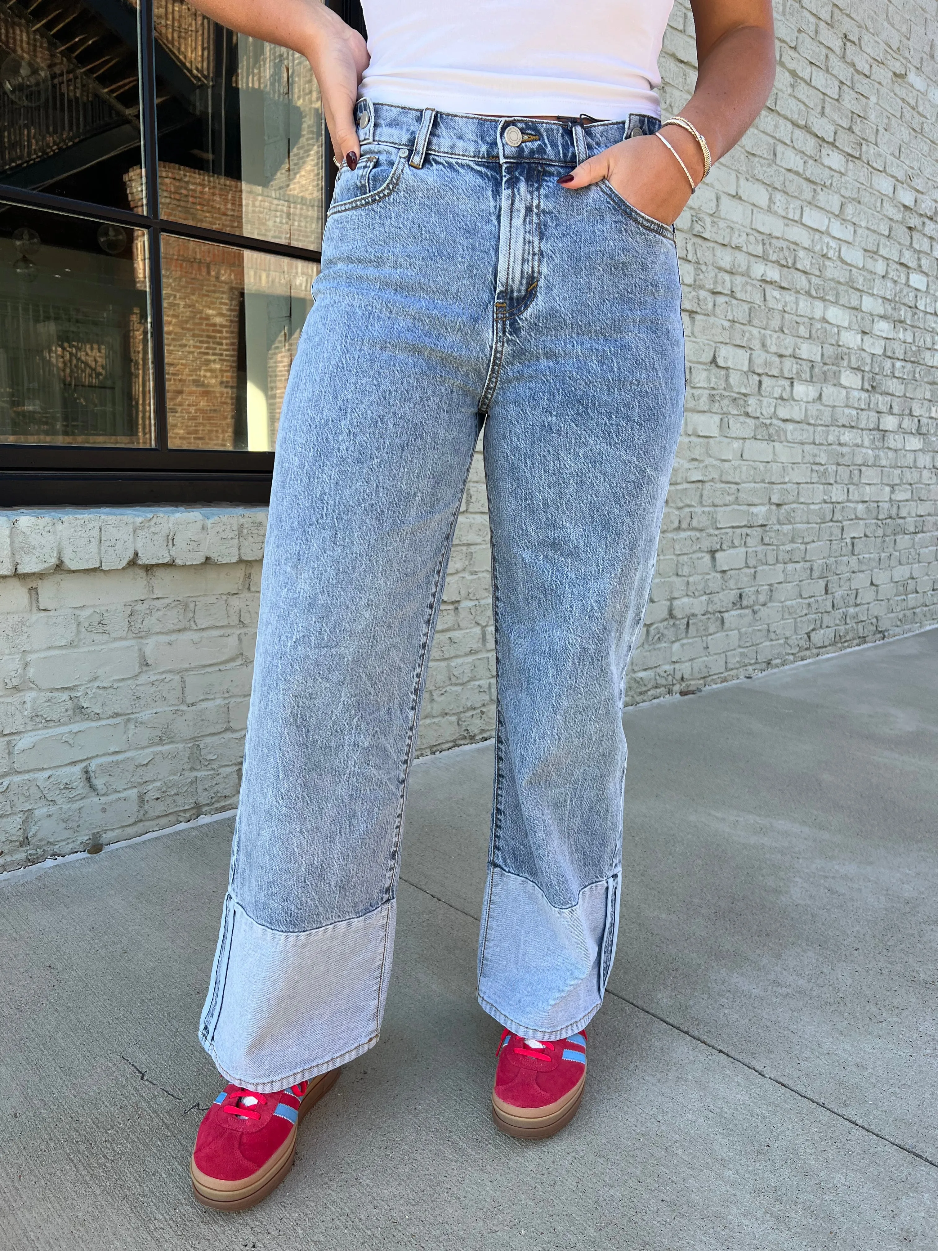 HABITUAL | Contrast Cuff Wide Leg Pacific