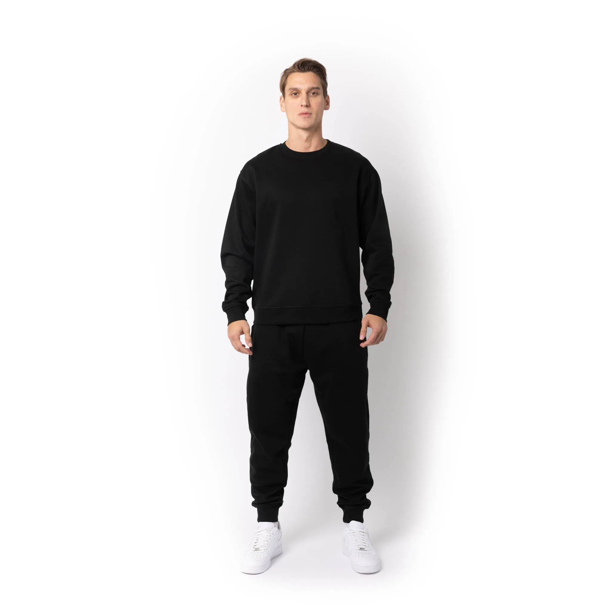 HERO-1020 Unisex Blank Crewneck Sweatshirt - Black