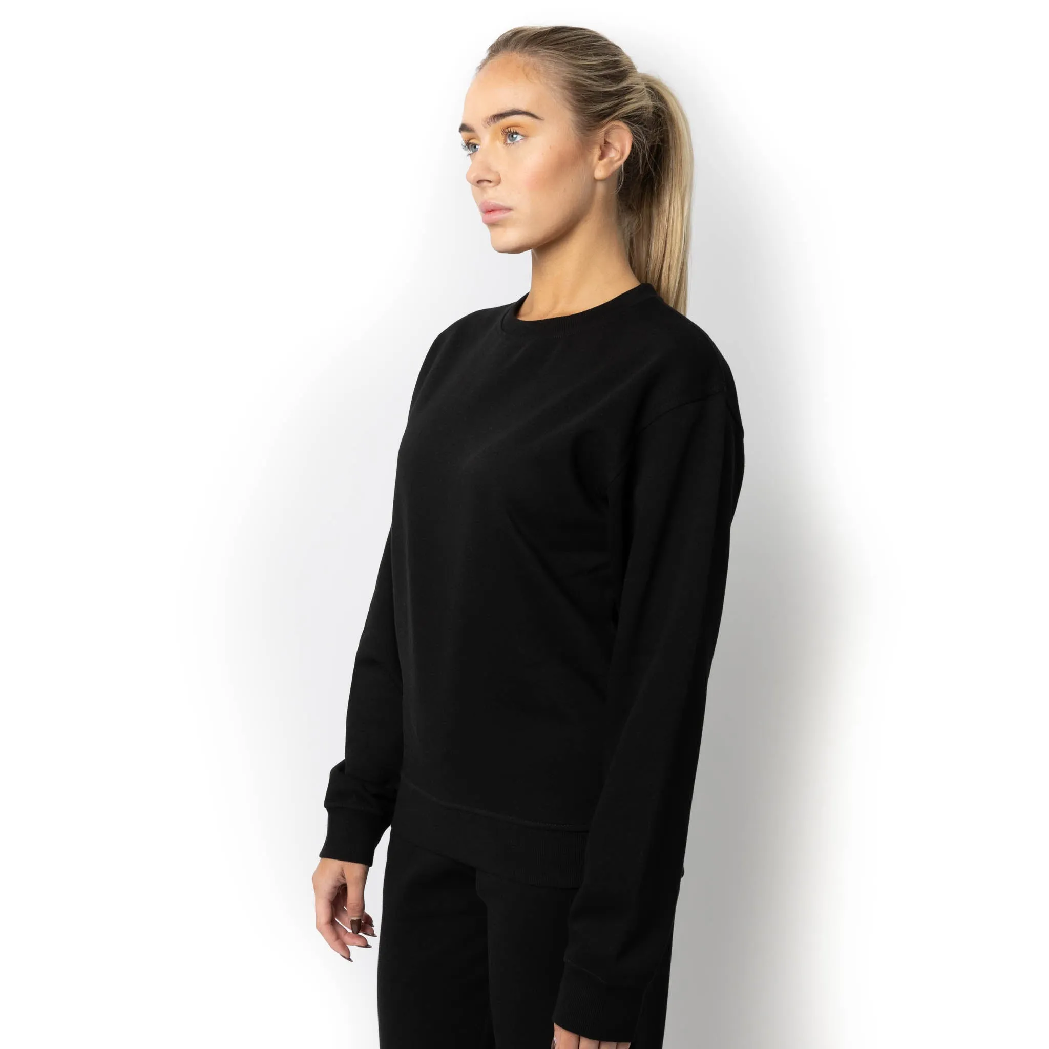 HERO-1020 Unisex Blank Crewneck Sweatshirt - Black