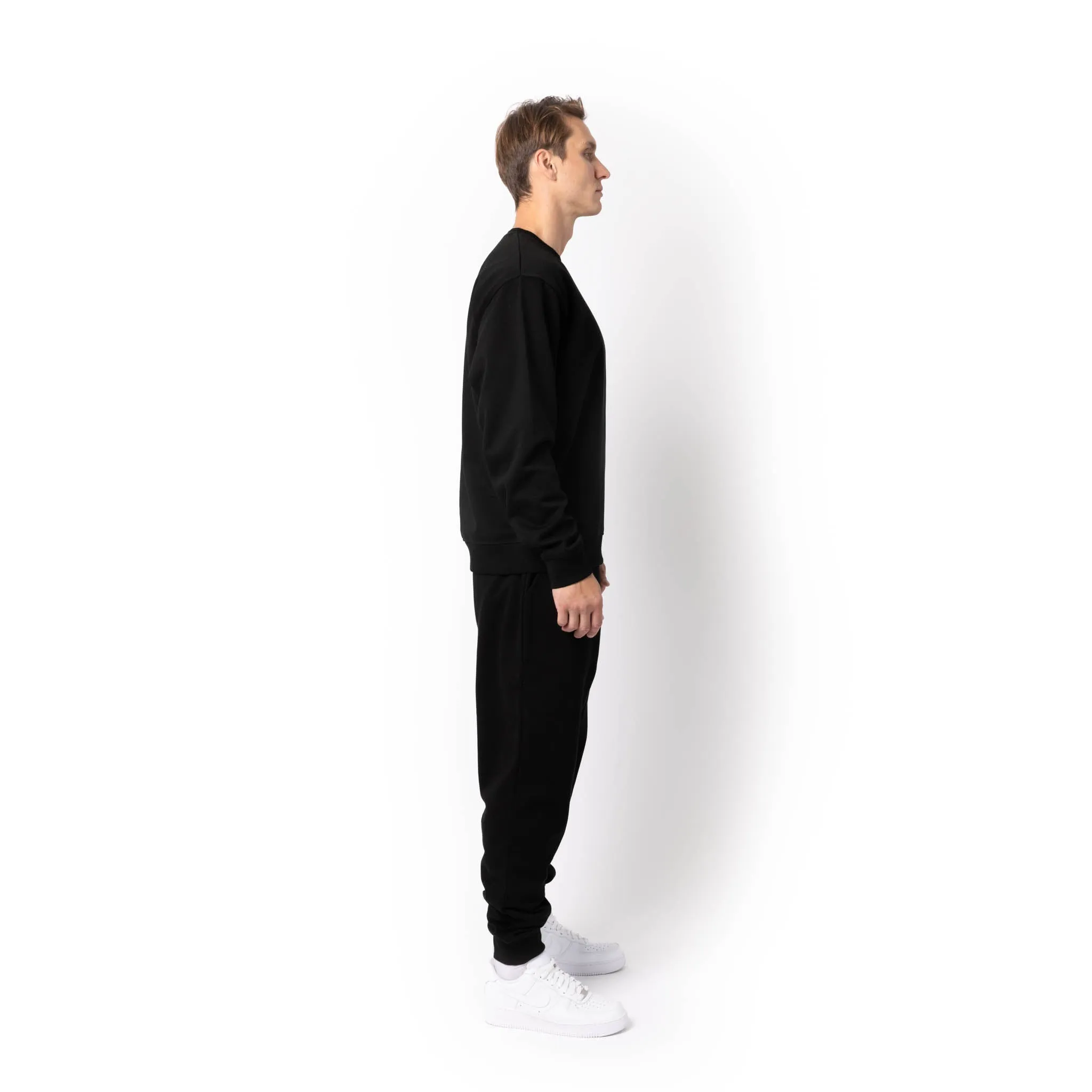 HERO-1020 Unisex Blank Crewneck Sweatshirt - Black