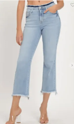 High Rise Crop Flare Jeans