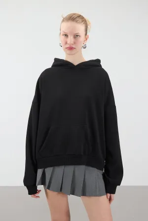 Hooded Brushed Basic Sweatshirt