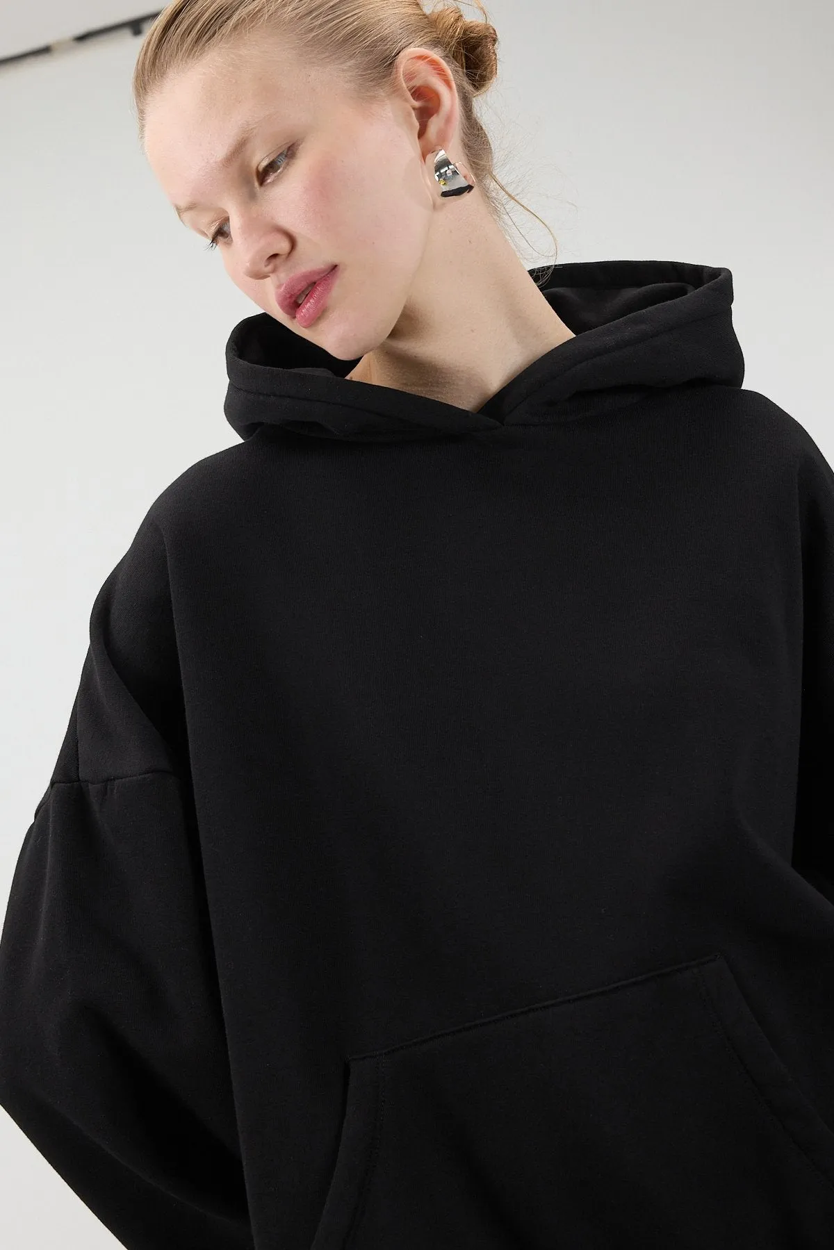 Hooded Brushed Basic Sweatshirt
