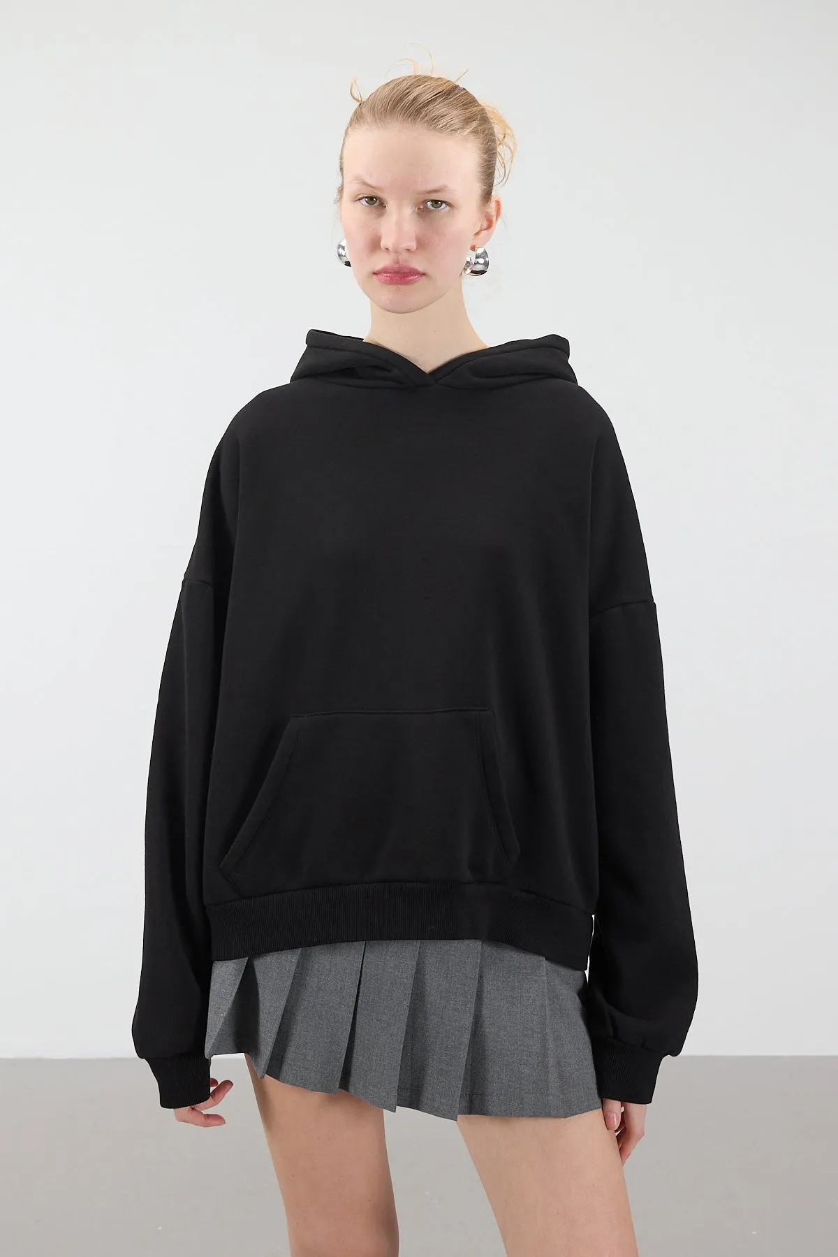 Hooded Brushed Basic Sweatshirt