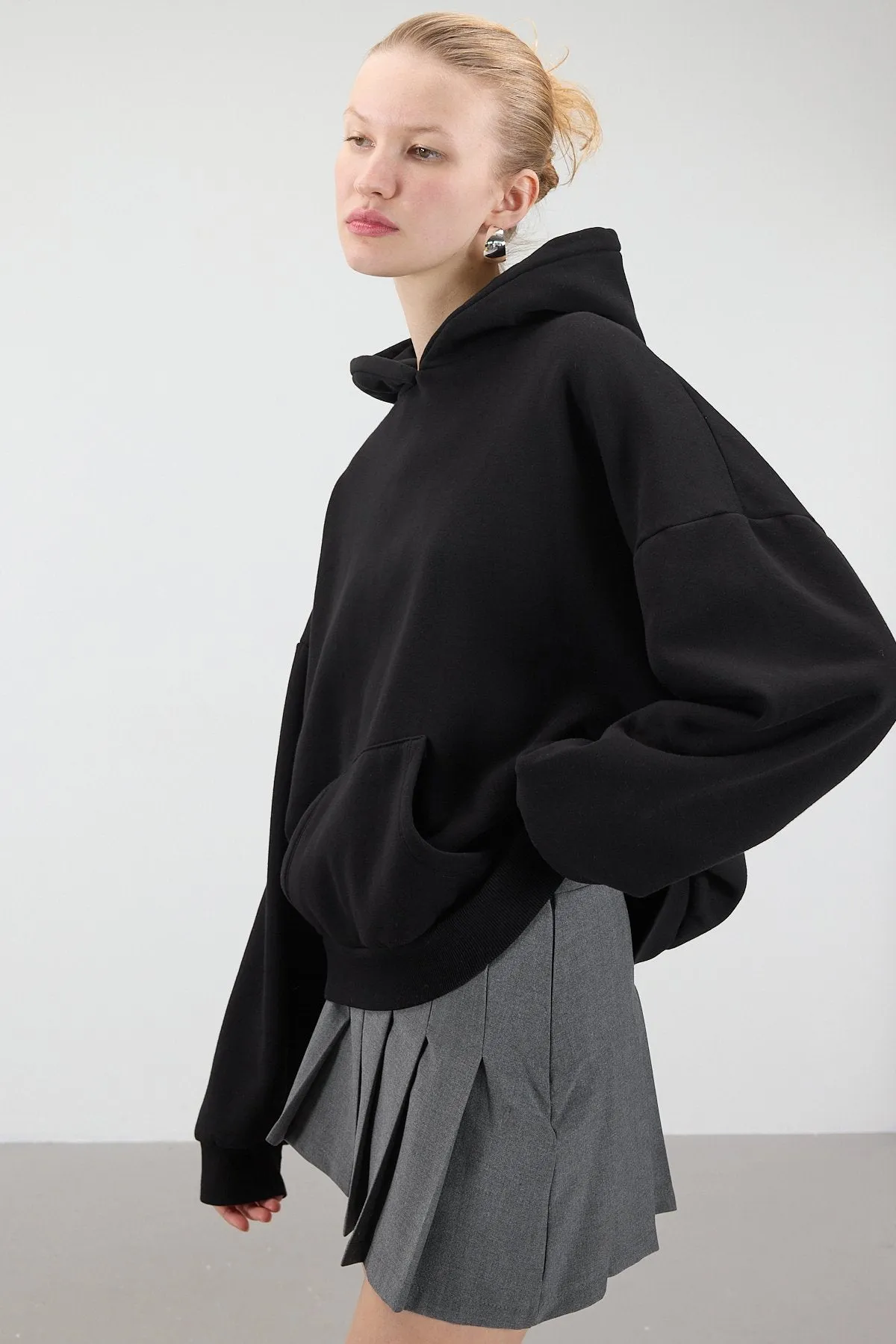 Hooded Brushed Basic Sweatshirt