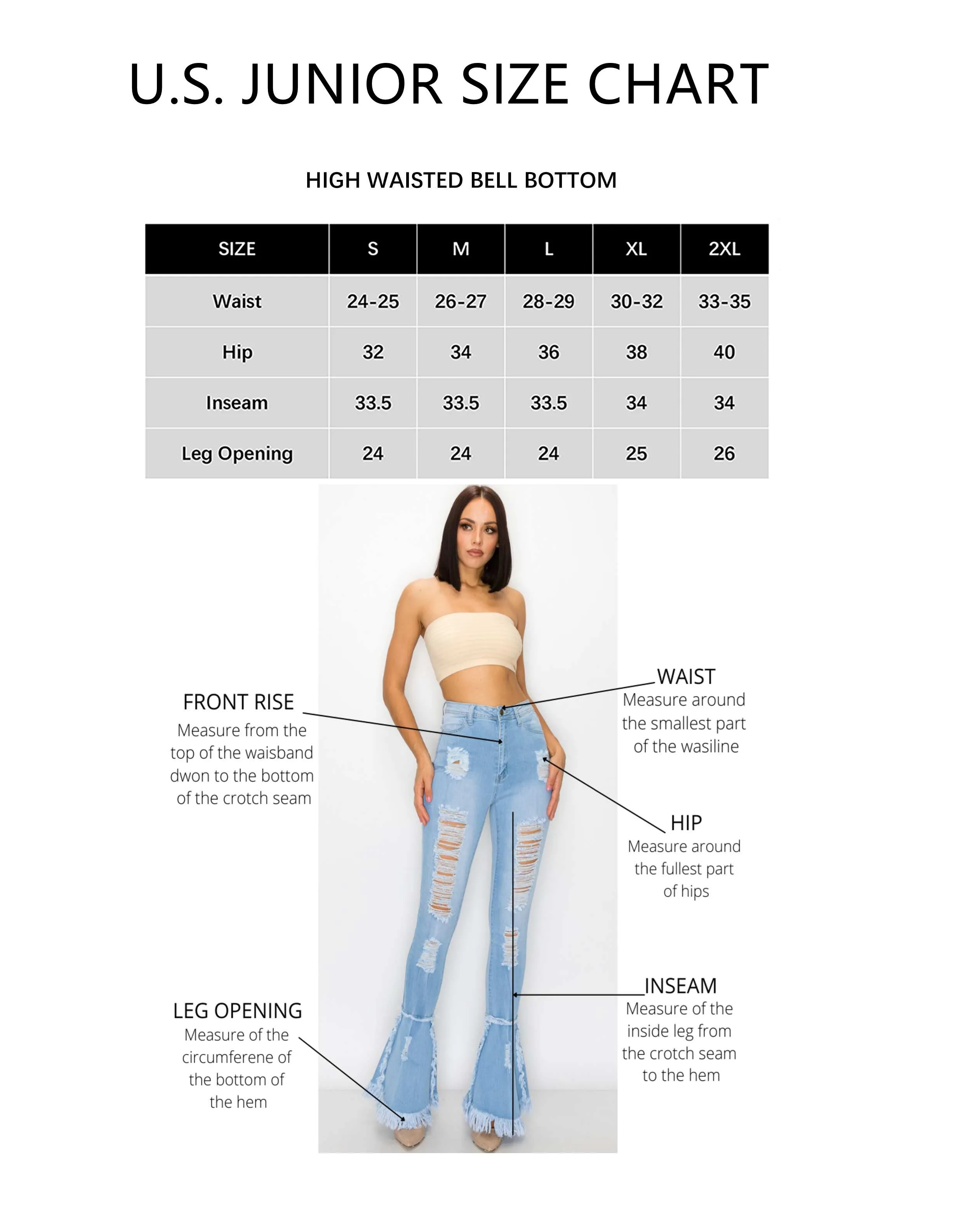 JAZZ-032 Josslyn Distressed Flare Jeans