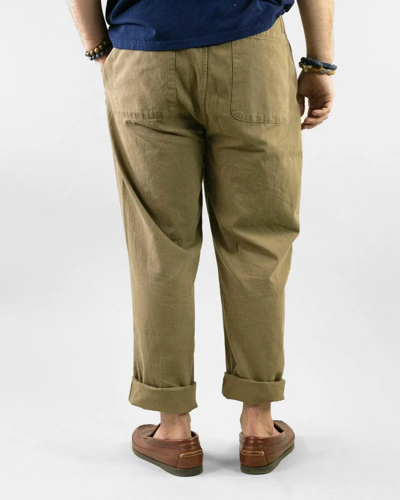Kiriko Original Pants, Raku, Khaki Asanoha