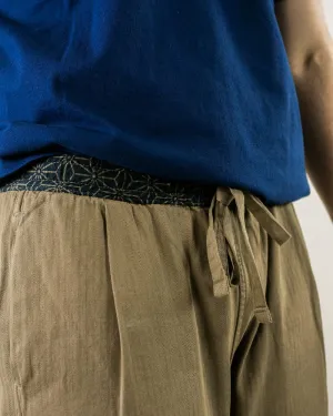 Kiriko Original Pants, Raku, Khaki Asanoha