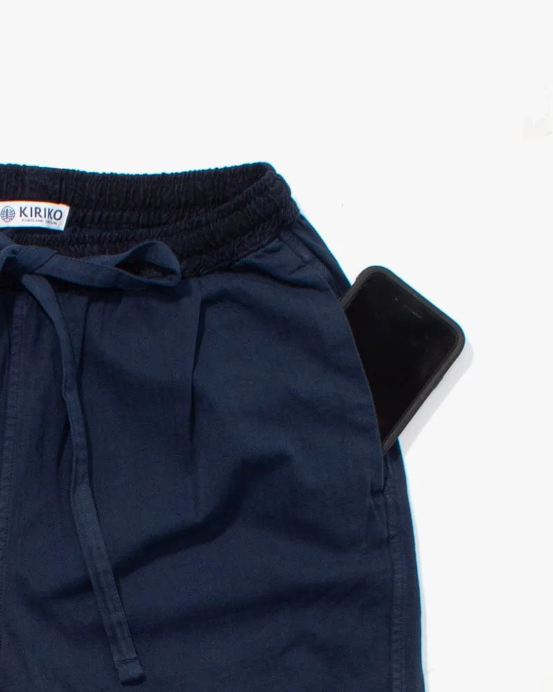 Kiriko Original Pants, Raku, Navy Nami