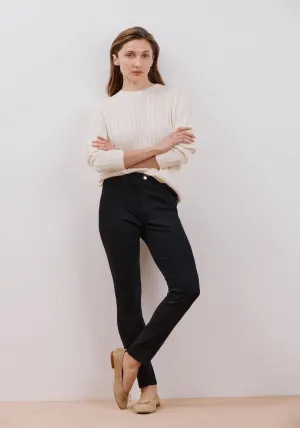 Leggings With Button Detail - Black