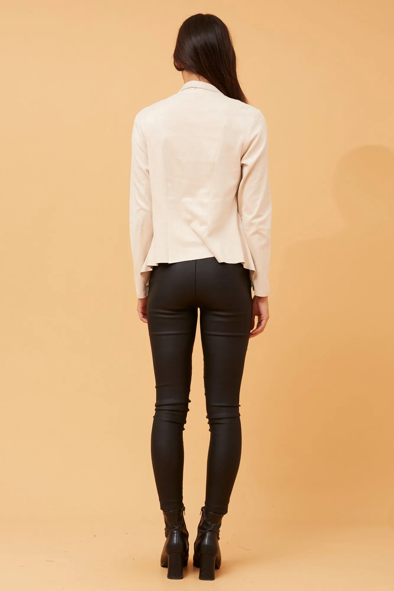 LENI FAUX SUEDE WATERFALL JACKET