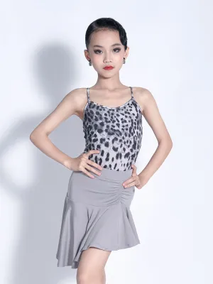 Leopard Print Sling Exercise Clothes Latin Dance Suits Professional Dance Costumes
