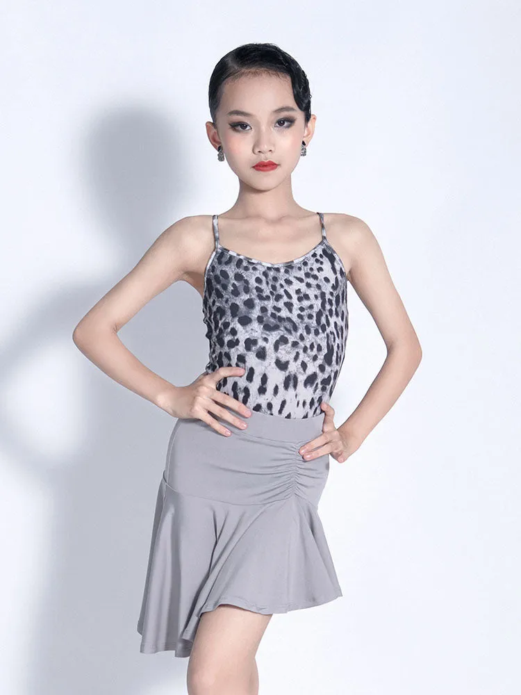 Leopard Print Sling Exercise Clothes Latin Dance Suits Professional Dance Costumes