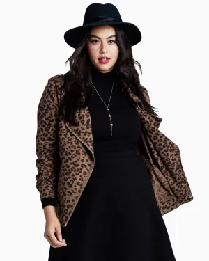 Leslie Moto Jacket | Tan / Black