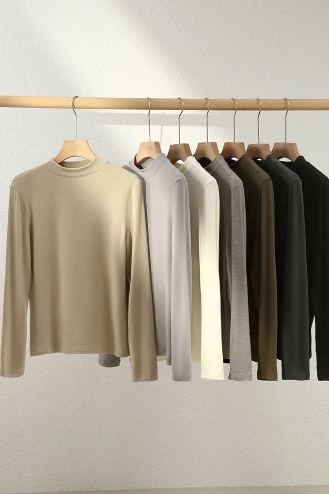Lightweight Mock Neck Long Sleeve