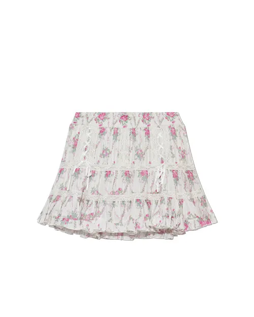 LoveShackFancy | Trevina Cotton Mini Skirt | Rose