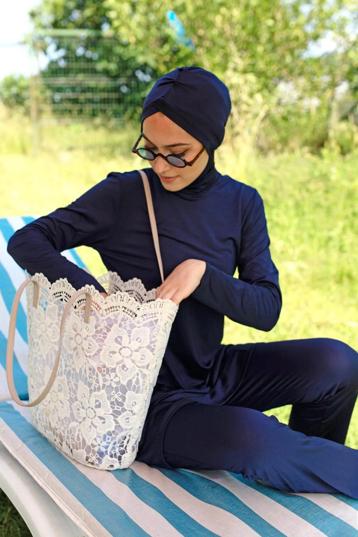 Lycra Navy Burkini Modest Swimwear 1969