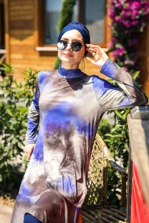 Lycra Navy Burkini Modest Swimwear M2022