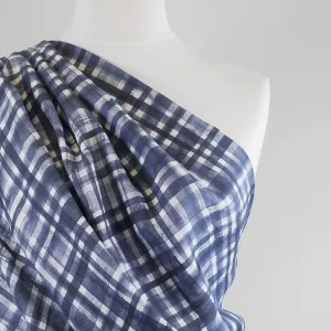 Manhatten - Ink Blue, Midtown Linen Woven Fabric Sample