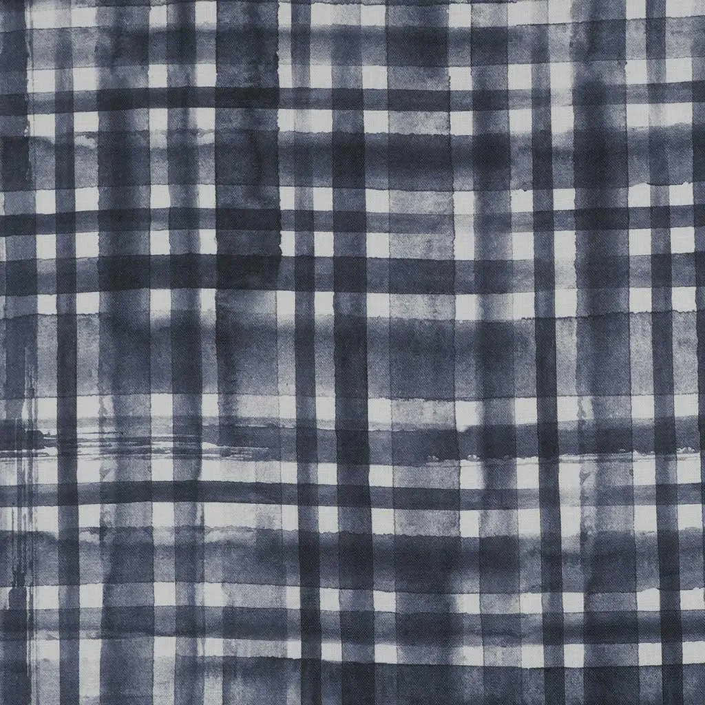 Manhatten - Ink Blue, Midtown Linen Woven Fabric Sample