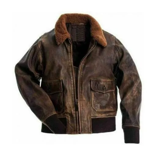 Men Distressed Flight Jacket