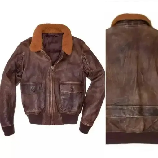 Men Distressed Flight Jacket