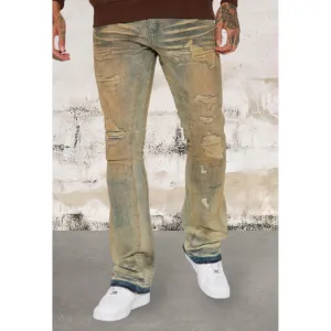 Men's Stacked Skinny Flared Fit Jeans