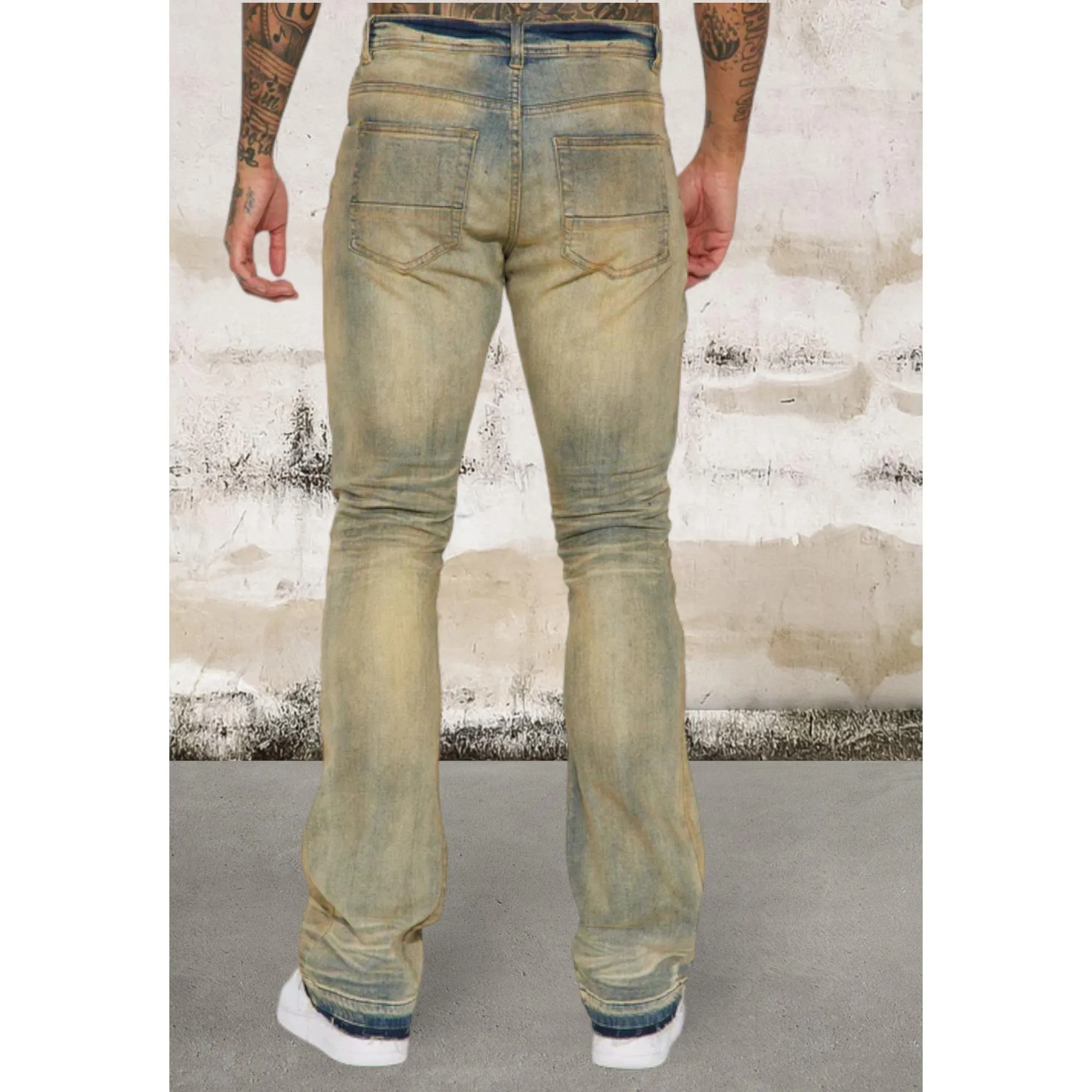 Men's Stacked Skinny Flared Fit Jeans
