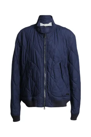 Men's Woven Quilted Jacket in Navy