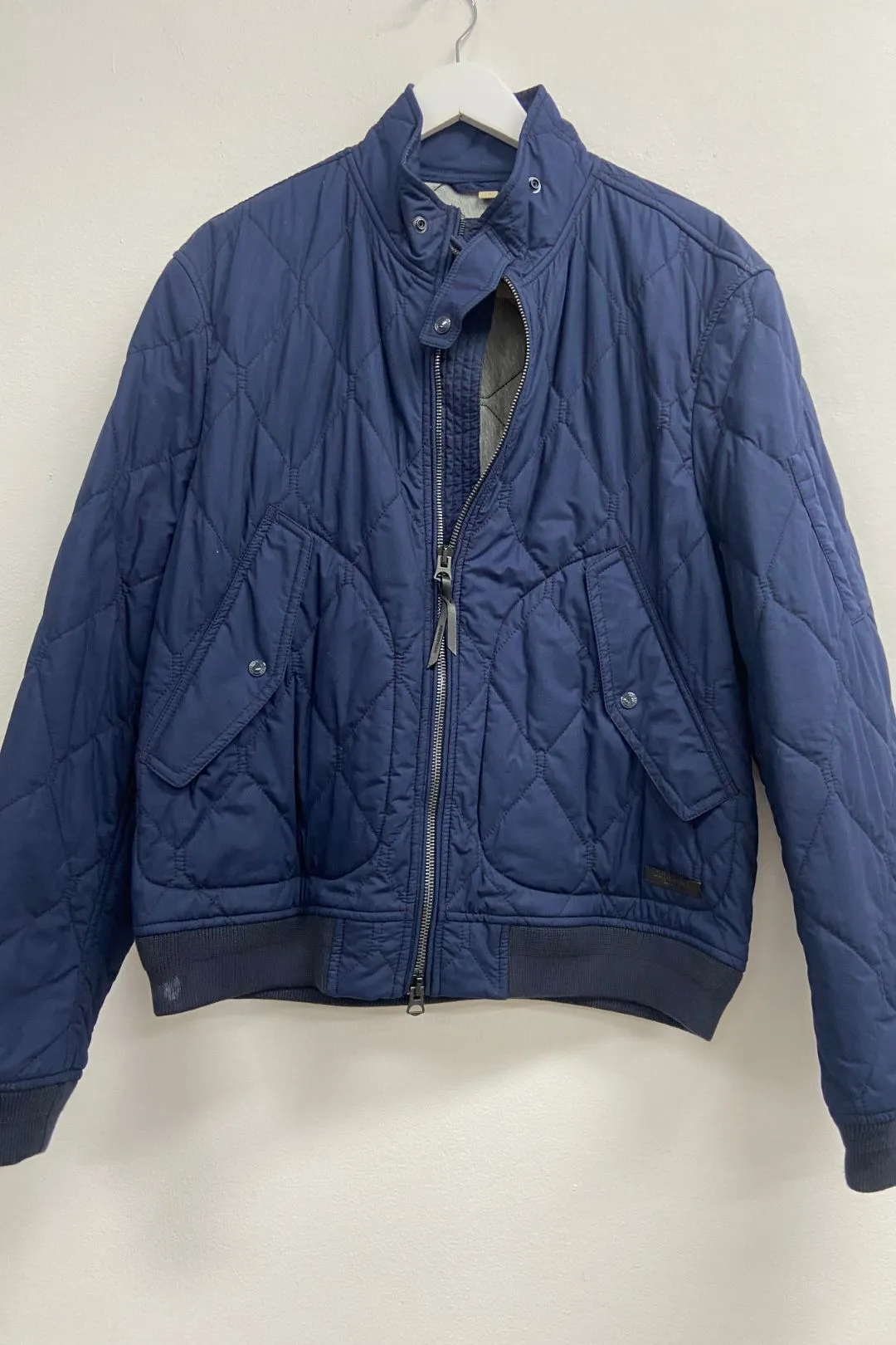 Men's Woven Quilted Jacket in Navy