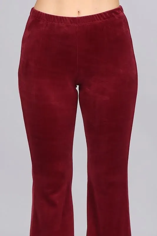 Modern Must Have | Luxe Maroon Velvet Bell Bottoms