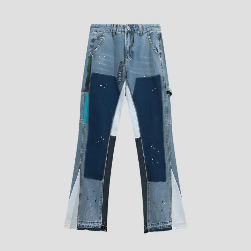 Modern Patchwork Denim Trousers