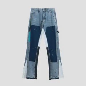 Modern Patchwork Denim Trousers