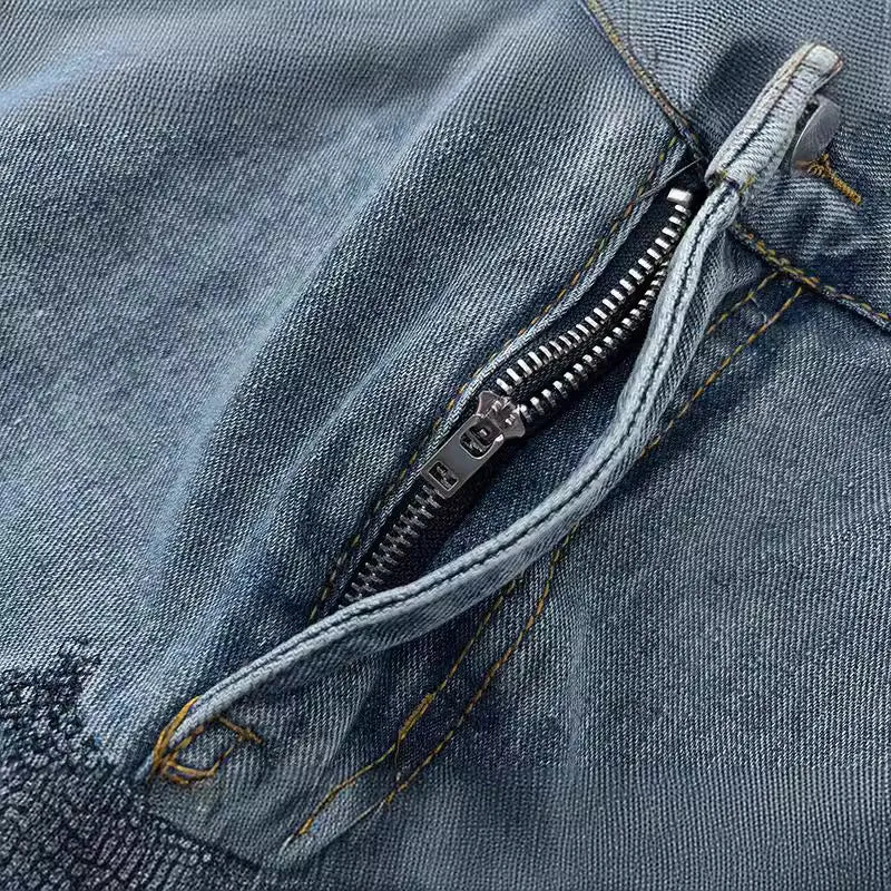Modern Patchwork Denim Trousers