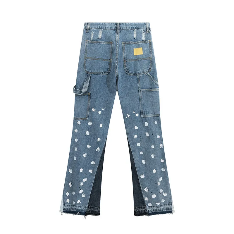 Modern Patchwork Denim Trousers