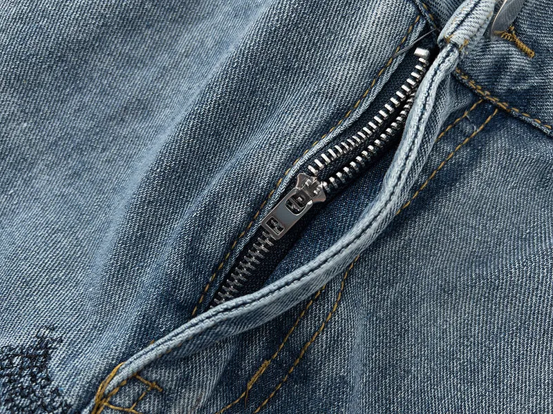 Modern Patchwork Denim Trousers
