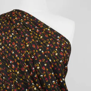 Monroe - Black, Seedlings Woven Crepe Fabric Sample