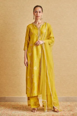 Mustard Embroidered Suit