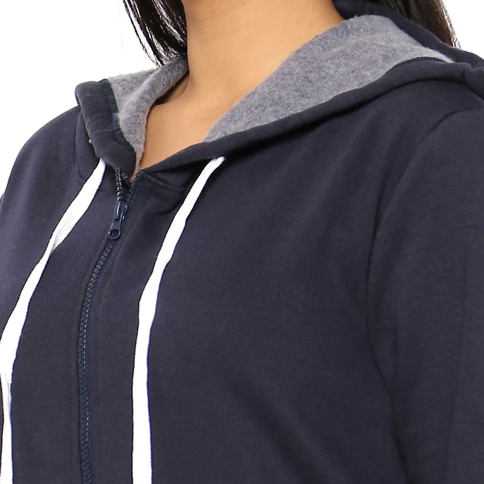 Navy "The Good Life" Front Zipper Sweatshirt | Navy