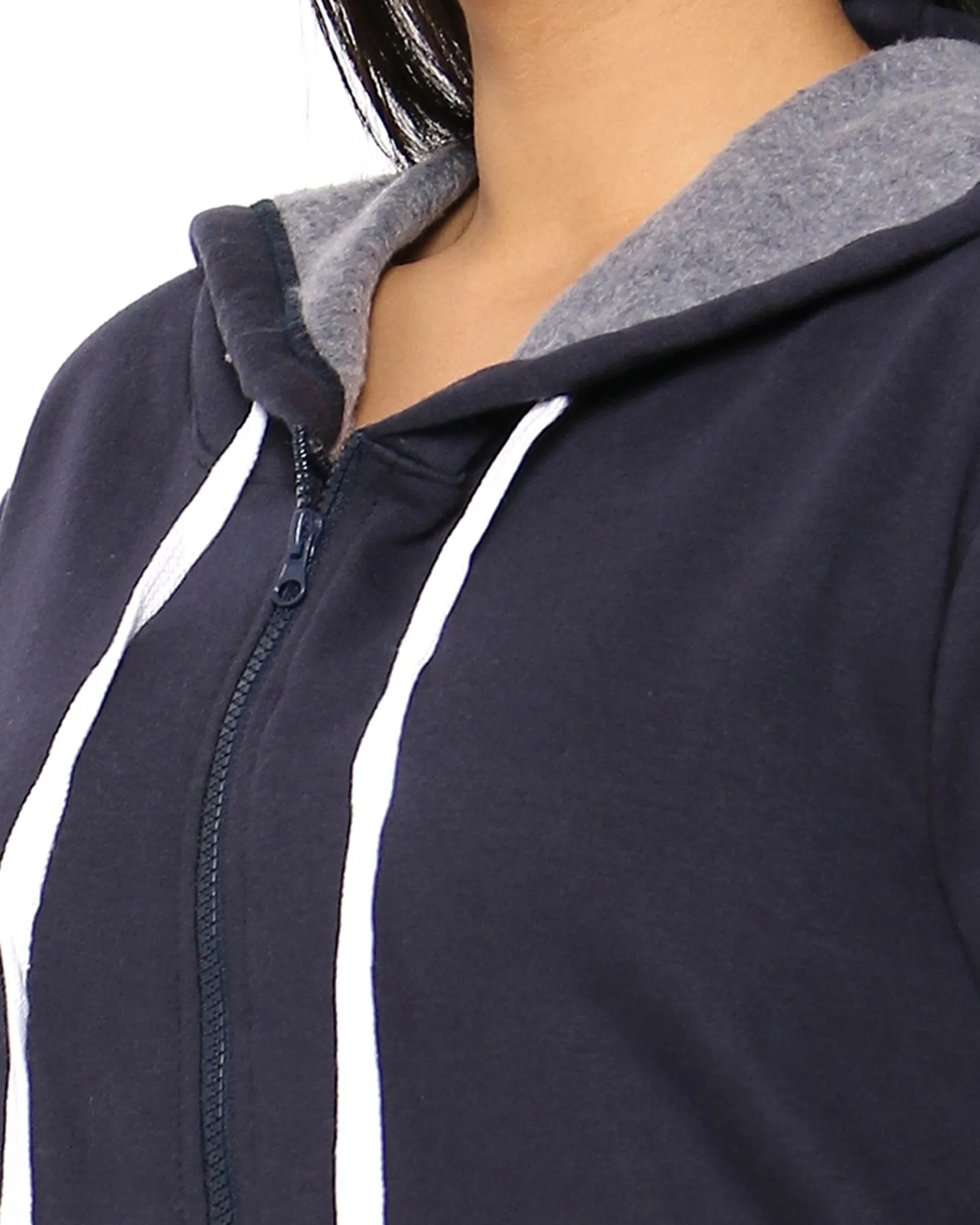 Navy "The Good Life" Front Zipper Sweatshirt | Navy