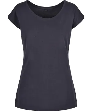 Navy - Women's wide neck tee
